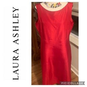 Beautiful Vintage 100% silk red dress Laura Ashley circa 1990's